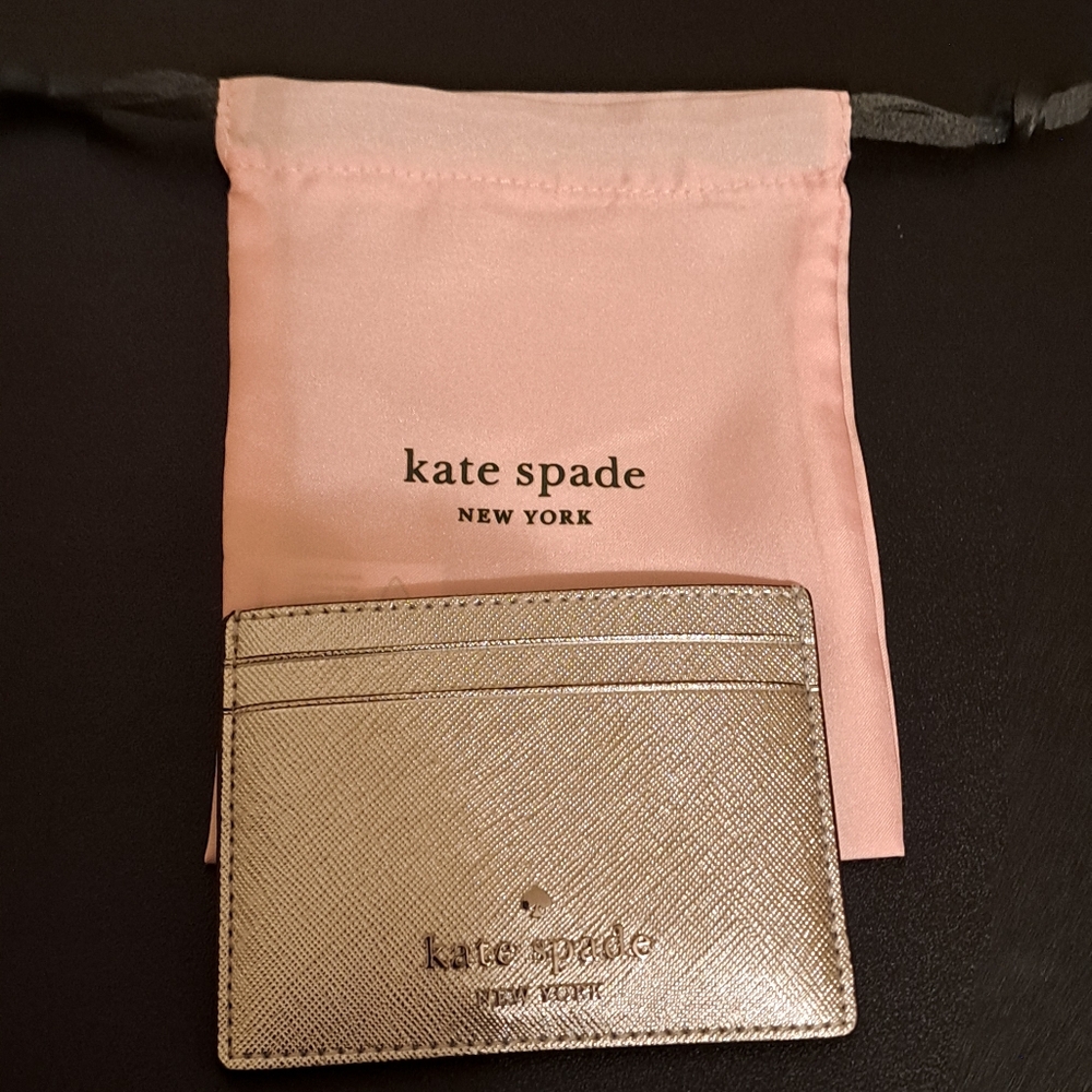 Kate Spade Madison Metallic Small Slim Cardholder NWT